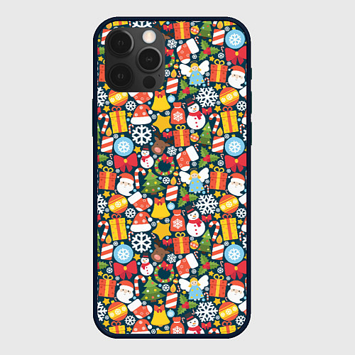 Чехол iPhone 12 Pro Новый Год / 3D-Черный – фото 1