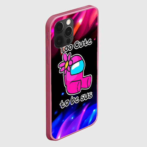Чехол iPhone 12 Pro Pink Among Us / 3D-Малиновый – фото 2
