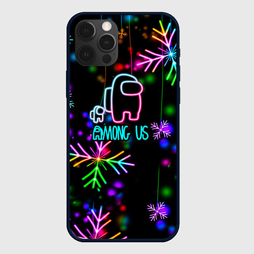 Чехол iPhone 12 Pro Among Us New Year / 3D-Черный – фото 1