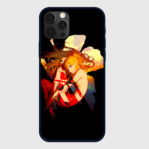 Чехол iPhone 12 Pro Аска Евангелион Nerv / 3D-Черный – фото 1