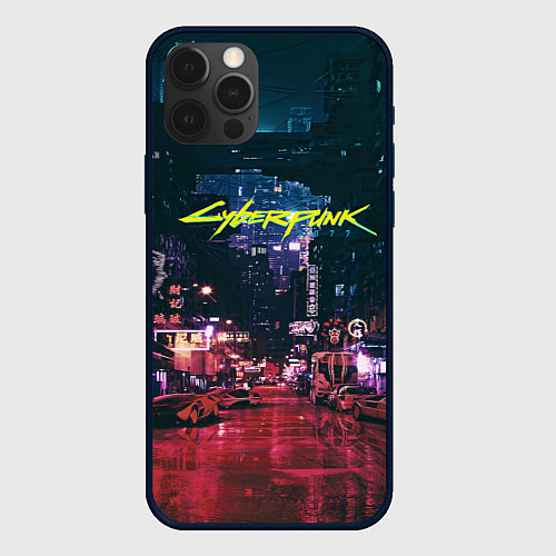 Чехол iPhone 12 Pro Cyberpunk 2077 / 3D-Черный – фото 1