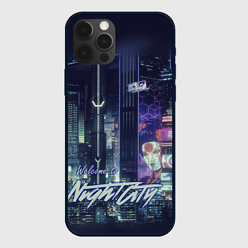 Чехол iPhone 12 Pro Welcome to Night City / 3D-Черный – фото 1