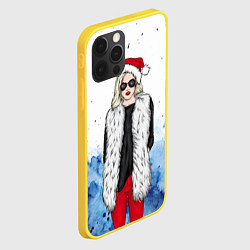 Чехол для iPhone 12 Pro Леди Зима, цвет: 3D-желтый — фото 2