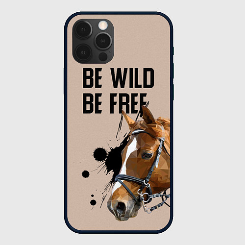 Чехол iPhone 12 Pro Be wild be free / 3D-Черный – фото 1