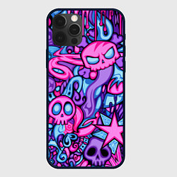 Чехол для iPhone 12 Pro Граффити монстры, цвет: 3D-черный