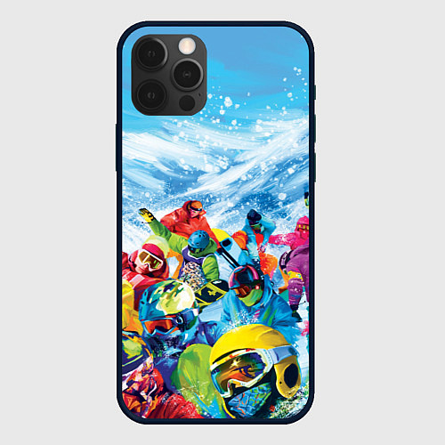 Чехол iPhone 12 Pro Палитра сноуборд / 3D-Черный – фото 1