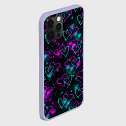 Чехол для iPhone 12 Pro Сердечки, цвет: 3D-светло-сиреневый — фото 2