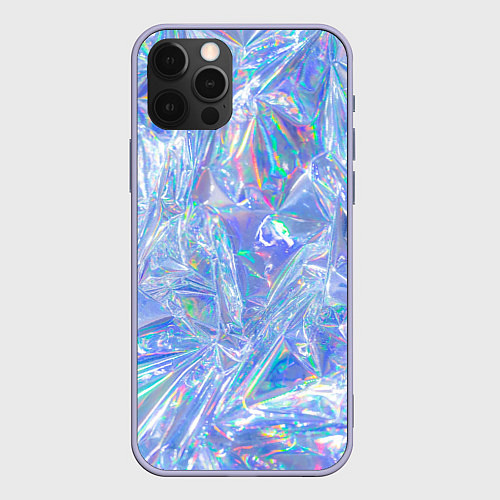 Чехол iPhone 12 Pro 3d ice glitch / 3D-Светло-сиреневый – фото 1