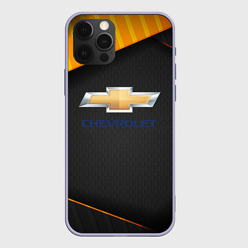 Чехол iPhone 12 Pro CHEVROLET Шевроле / 3D-Светло-сиреневый – фото 1