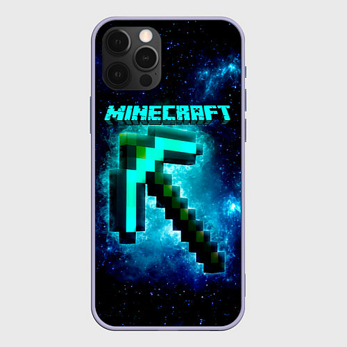Чехол iPhone 12 Pro Minecraft / 3D-Светло-сиреневый – фото 1