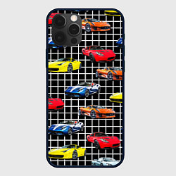 Чехол для iPhone 12 Pro Гоночные тачки, цвет: 3D-черный