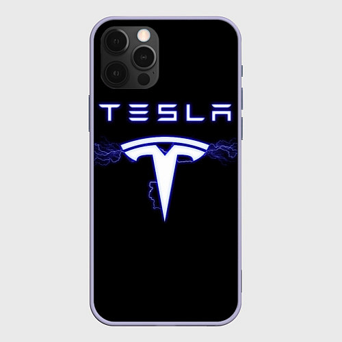 Чехол iPhone 12 Pro TESLA / 3D-Светло-сиреневый – фото 1