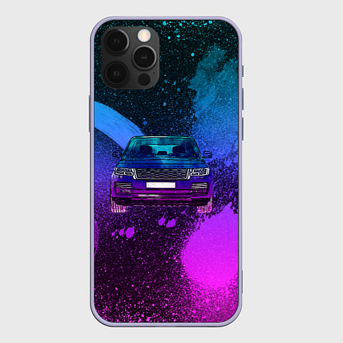 Чехол iPhone 12 Pro LAND ROVER NEON / 3D-Светло-сиреневый – фото 1