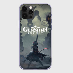 Чехол для iPhone 12 Pro Genshin impact Noelle, цвет: 3D-светло-сиреневый