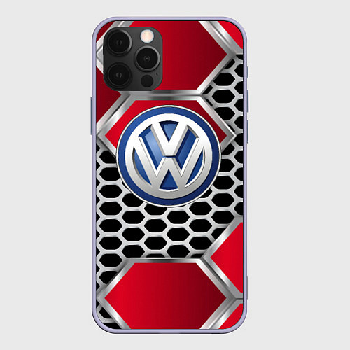 Чехол iPhone 12 Pro VOLKSWAGEN / 3D-Светло-сиреневый – фото 1