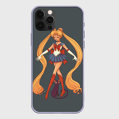 Чехол iPhone 12 Pro Sailor Moon Сейлор Мун / 3D-Светло-сиреневый – фото 1