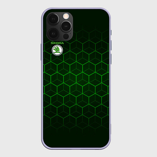 Чехол iPhone 12 Pro SKODA / 3D-Светло-сиреневый – фото 1