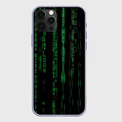 Чехол для iPhone 12 Pro Матрица букв и чисел, цвет: 3D-светло-сиреневый