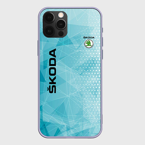 Чехол iPhone 12 Pro SKODA / 3D-Светло-сиреневый – фото 1