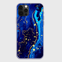 Чехол для iPhone 12 Pro СИНИЙ ГРАНИТ, цвет: 3D-светло-сиреневый
