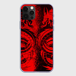 Чехол для iPhone 12 Pro BLACK RED DRAGONS TATOO, цвет: 3D-светло-сиреневый