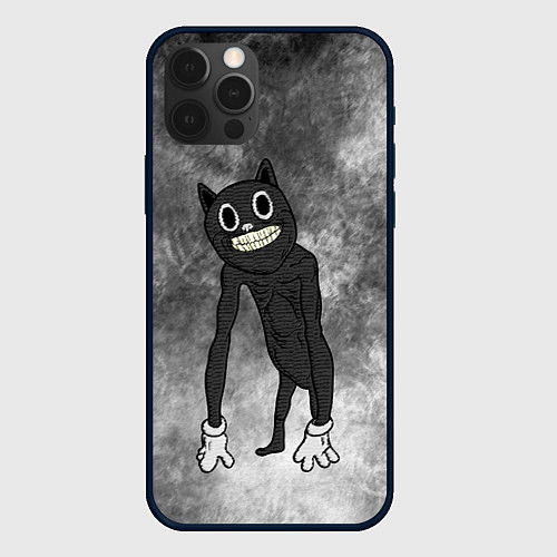 Чехол iPhone 12 Pro Cartoon cat / 3D-Черный – фото 1