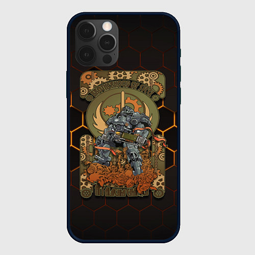 Чехол iPhone 12 Pro Brotherhood of steel art / 3D-Черный – фото 1