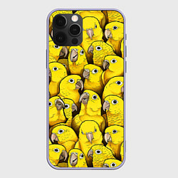 Чехол для iPhone 12 Pro Попугаи, цвет: 3D-светло-сиреневый