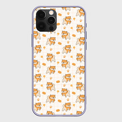 Чехол для iPhone 12 Pro Крутая Шиба-Ину, цвет: 3D-светло-сиреневый