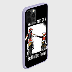 Чехол для iPhone 12 Pro Папа и сын, цвет: 3D-светло-сиреневый — фото 2