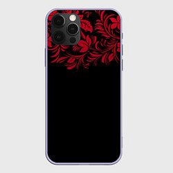Чехол для iPhone 12 Pro Цветы, цвет: 3D-светло-сиреневый