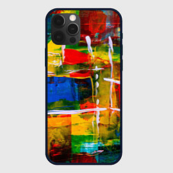Чехол для iPhone 12 Pro КРАСКИ, цвет: 3D-черный