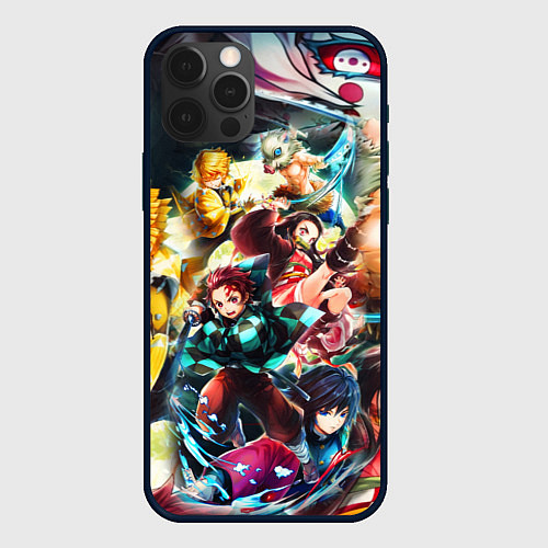 Чехол iPhone 12 Pro КЛИНОК РАССЕКАЮЩИЙ ДЕМОНОВ ПЕРСОНАЖИ / 3D-Черный – фото 1