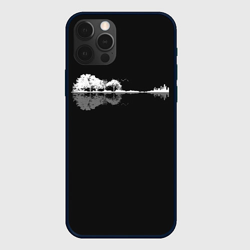 Чехол iPhone 12 Pro Natural Guitar Reflection / 3D-Черный – фото 1