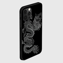 Чехол для iPhone 12 Pro ЧБ Дракон, цвет: 3D-черный — фото 2