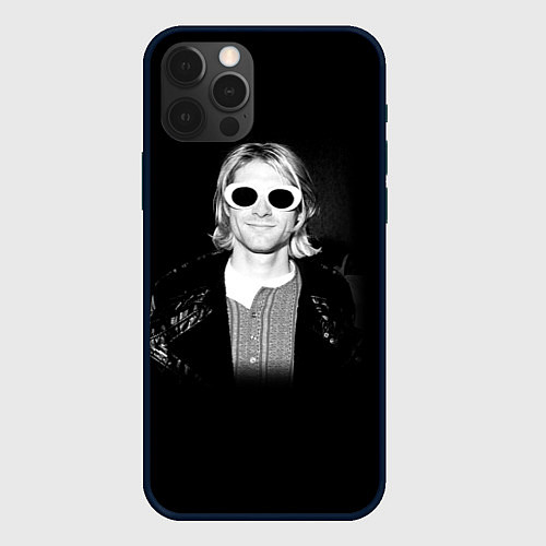 Чехол iPhone 12 Pro Курт Кобейн в Очках Nirvana / 3D-Черный – фото 1