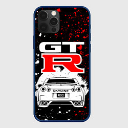 Чехол для iPhone 12 Pro NISSAN GT-R НИССАН GTR, цвет: 3D-тёмно-синий