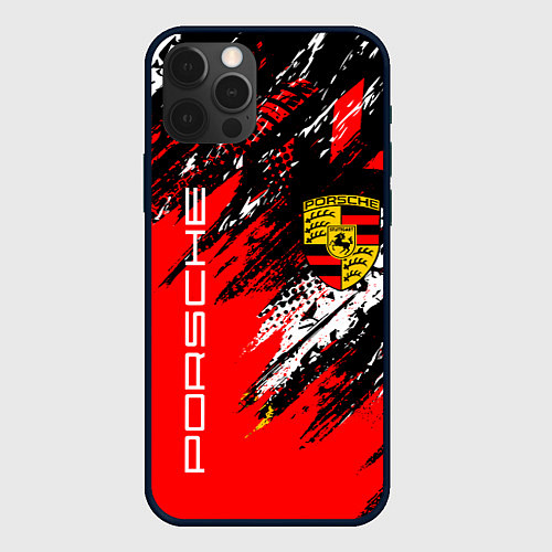 Чехол iPhone 12 Pro PORSCHE ПОРШЕ ГРАНЖ / 3D-Черный – фото 1