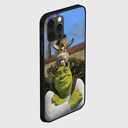 Чехол для iPhone 12 Pro Шрек, Кот и Осёл, цвет: 3D-черный — фото 2