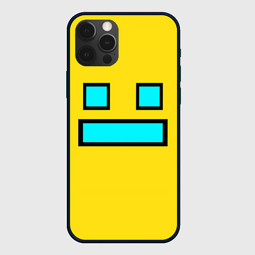 Чехол iPhone 12 Pro Geometry Dash Smile / 3D-Черный – фото 1