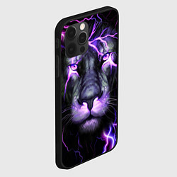 Чехол для iPhone 12 Pro НЕОНОВЫЙ ЛЕВ NEON LION, цвет: 3D-черный — фото 2