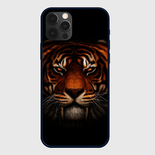 Чехол iPhone 12 Pro TIGER / 3D-Черный – фото 1