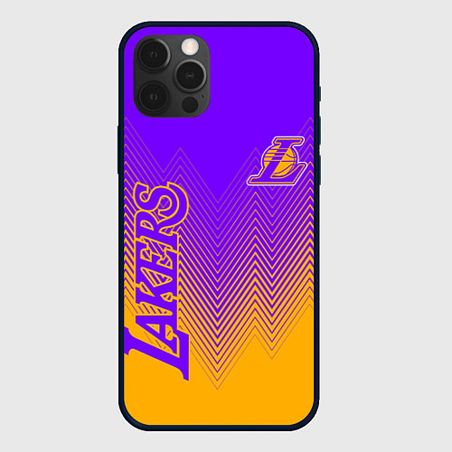 Чехол iPhone 12 Pro LOS ANGELES LAKERS ЛЕЙКЕРС / 3D-Черный – фото 1