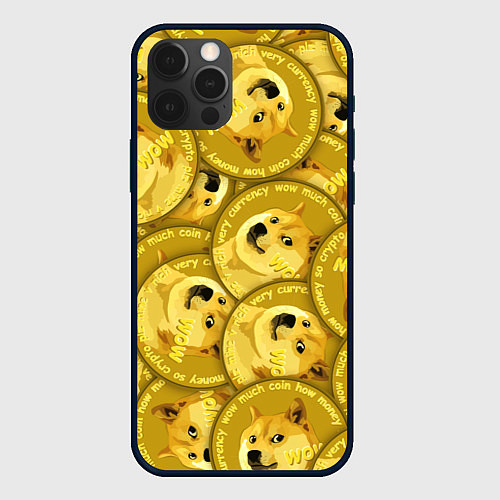 Чехол iPhone 12 Pro DOGECOIN DOGE ДОГИКОИН / 3D-Черный – фото 1