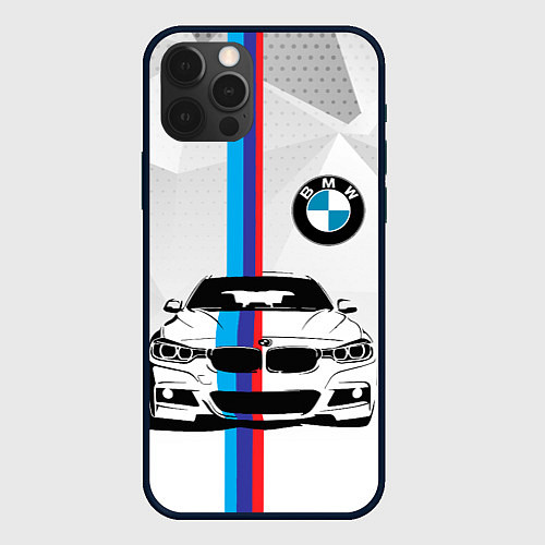 Чехол iPhone 12 Pro BMW БМВ M PERFORMANCE / 3D-Черный – фото 1