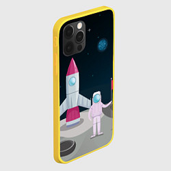 Чехол для iPhone 12 Pro Астронавт покоряет космос, цвет: 3D-желтый — фото 2