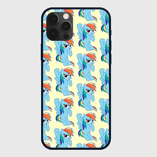 Чехол iPhone 12 Pro Rainbow Dash / 3D-Черный – фото 1