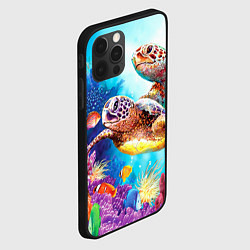 Чехол для iPhone 12 Pro Морские черепахи, цвет: 3D-черный — фото 2