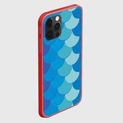 Чехол для iPhone 12 Pro Синяя чешуя рыбы, цвет: 3D-красный — фото 2