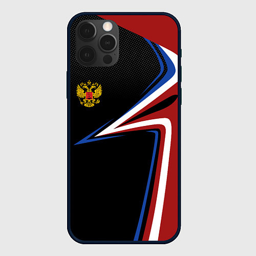 Чехол iPhone 12 Pro РОССИЯ RUSSIA UNIFORM / 3D-Черный – фото 1